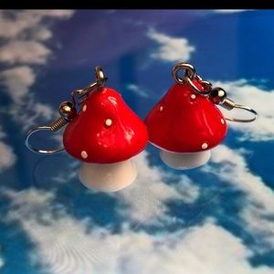 Kawaii handmade mushroom earrings